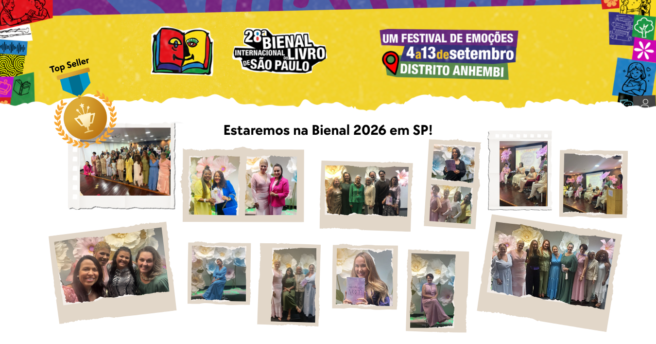 Estaremos na 28ª Bienal Internacional do Livro de São Paulo 2026 — 4 a 13 de setembro no Distrito Anhembi